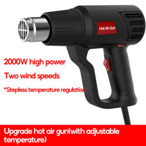 REAIM Heat Gun Heavy Duty 2000W Electric Hot Air Gun Adjustable Temperature Hot Air Shrink Gun With Nozzle For DIY Crafts Sealing