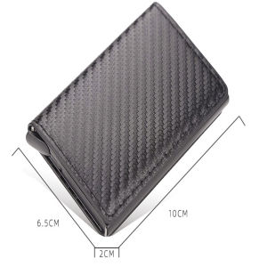 Premium Carbon Fiber RFID Wallet - Anti-Theft Aluminum Alloy Card Holder for Men.