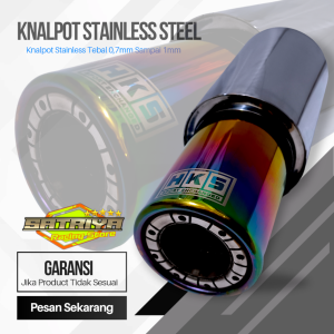 Knalpot Racing Mobil HKS Gronel Sedet Bor Full Stainles Suara Ngebas Empuk Bulat Adem Gahar Kering Size 33cm