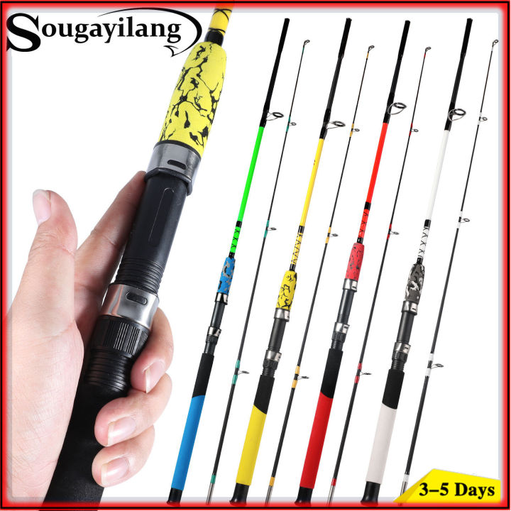 Fishing Rod Portable 2 Sections 1.5m 1.8m 2.1m 2.4m Spinning Fishing Rod  Resin Material 4 Colors Fishing Pole Travel boat Rod for Trout Carp