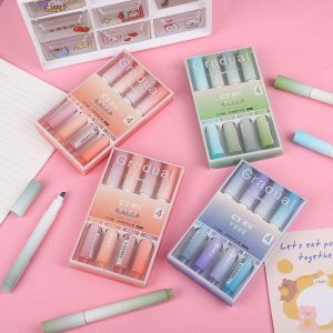 LD-A55 Highlighter Pastel Penanda Teks Set 4IN1 Alat Tulis Sekolah / Spidol Pen Marker Warna Gradasi Painting Multifungsi / Textliner Stasionary Import