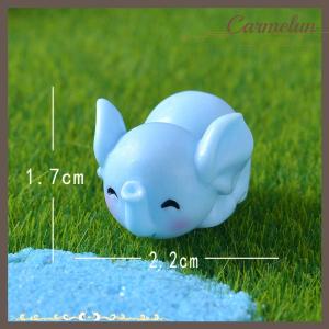 [Carmelun] Phim hoạt hình dễ thương màu xanh voi vi cảnh quan Máy tính để bàn trang trí đồ trang trí mini voi tự làm Tiện Ích Nhà bức tượng nhỏ