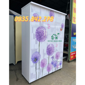 Tủ nhựa đài loan 3 cánh 1m8x1m2 in 3D hoa Bồ Công Anh Giao hàng HCM