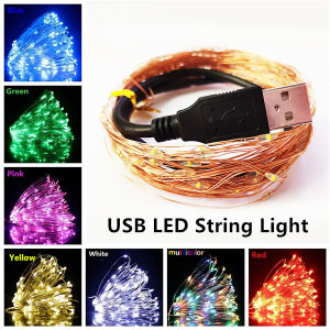 Angelila DC5V USB LED String Lights Waterproof  20m 10m 2m Copper Wire Fairy Light Garland For Home Christmas Wedding Party Decoration