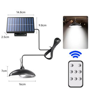 LUMINOU Đầu đơn/đôi Đèn treo năng lượng trời Điều khiển từ xa Chạy bằng năng lượng trời Đèn LED chạy bằng năng lượng trời Chống thấm nước Đèn năng lượng trời Cắm trại
