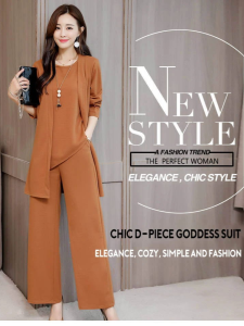 Set Large Size Trimming the Leg Curves Women S Uits Temperament Casual Fashion Visually Elevates the Figure