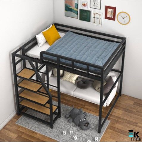 Double loft 2024 bed frame