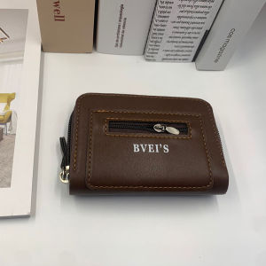 Dompet Kartu Uang Pria Kulit PU Dompet ATM Kredit Card Banyak Slot