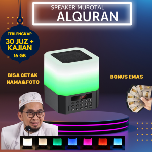 murotal speaker qur an 30 juz Tahfidz Anak Portable Bluetooth Lampu tidur LED plus Remote 32 GB