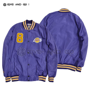 Jaket Vatsity  Basketball Lakers  Black  Vintage Bordir premium  Retro