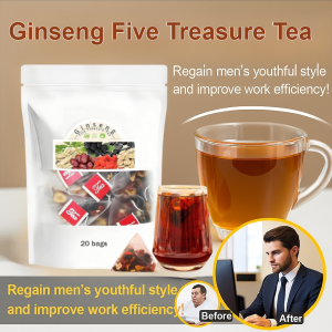 Ginseng Five Treasure Tea Kidney Formula Improve vitality Yam Five Treasures Supplement 人参五宝茶补充剂