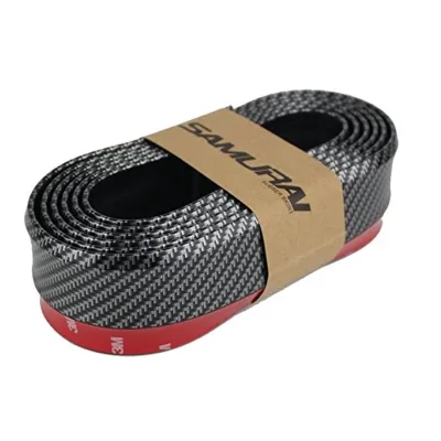 SAMURAI LIPS Samurai Skirt Skirting Carbon Black 3M Car Front Lip Bumper Rubber Protector Guard EXT