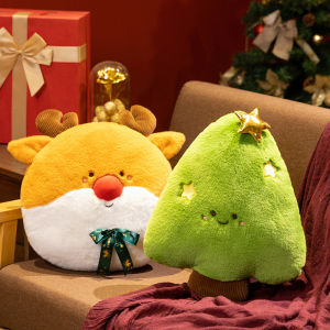 JOJO CASTLE 2025 Merry Christmas Gift 40/45cm Snata Claus Elk Snowman Xmas Tree Plush Toy Santa Deer Doll Backrest Stuffed Festival Doll Christmas Tree Gifts for Children Kids Girls Decor 圣诞礼物