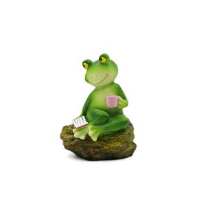 EO4MD Resin Frog Ornament Cartoon Cute Animal Sculpture Garden Decoration Creative Garden Frog Statue Fish Tank