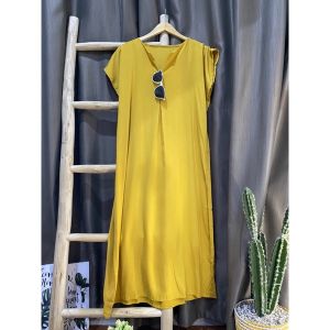 Daster Busui Rayon Adem Resleting - Midi Dress Wanita Nyaman