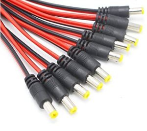 10PCS 12V DC Power Plug Male Jack Plug Connector Cable 5.5X2.1mm With Cord Cable