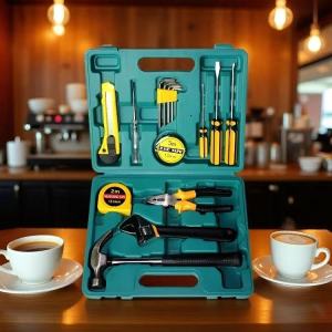 Multi-functional Tool Kit with Box - 16pcs Universal Hand Tools for Car & Home Multi-functional Hardware Repair Kit
