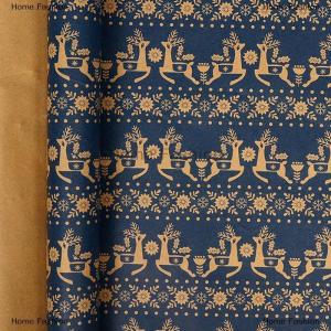 [COD] Home Fashion Christmas Wrapping Paper Roll Navy Blue Kraft Wrapping Paper Snowflake Xmas Floral Reindeer Design For New Year