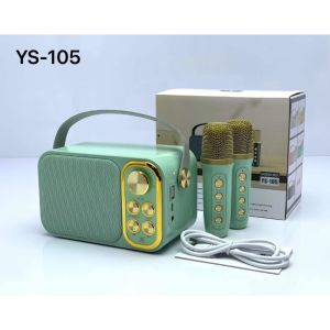 Loa Nghe Nhạc Karaoke Bluetooth YS-105 Cao Cấp Kèm 2 Micro Không Dây Công Suất Lớn - Loa Bass Mạnh Âm Thanh Cựcc Chắc Chốngg Rè Chống Hú Kết Nối Bluetooth - USB - Thẻ Nhớ - AUX Dễ Dàng Tuỳ Chỉnh