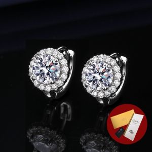Diamcity (Free Gra Certificate) Anting Wanita Perak 1 Karat Moissanite 925
