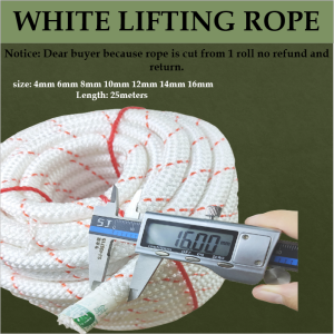 Solid Lifting White Rope 4mm-16mm 25 Meters Polypropylene Soft Rope