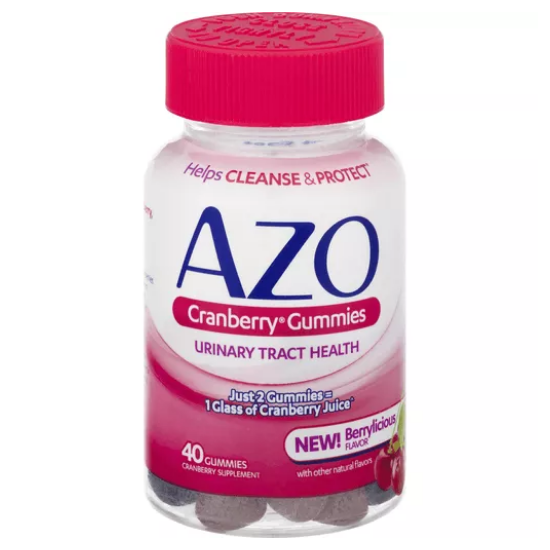 AZO Cranberry Urinary Tract Health Supplement Berrylicious Flavor, 40