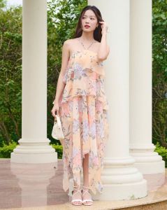 GAIETE Đầm/váy chữ A chất liệu voan vintage - Leyla swing dress - Orange