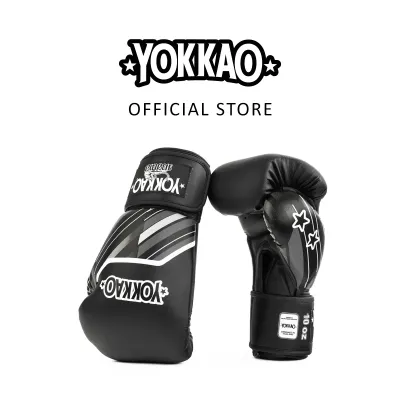 YOKKAO Essential 8-16oz นวมต่อยมวยไมโครไฟเบอร์พรีเมียม บุโฟมหลายชั้น สายรัดเทปตุ๊กแกปรับง่าย กระชับ นวยชกมวยสำหรับมือใหม่
