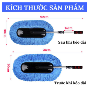 Cọ chổi dẹt nano lau chùi xe ô tô - chổi rửa xe hơi - chổi vệ sinh - chổi lau chuyên dụng chùi làm sạch xe - điều chỉnh được độ dài - Phụ Kiện Đồ Chơi Ô Tô Xe Hơi EUNOIA