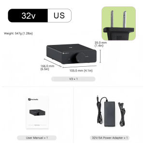 Fosi Âm Thanh V3 Bộ khuếch đại công suất âm thanh 300W X2 Tpa3255 Class D Loa mini Amp 2 Kênh Bộ khuếch đại âm thanh Cho Thụ Động Kệ Sách