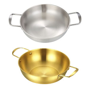 Korean Style Ramen Pot Stainless Household Double Ear Thickened Soup Pot Small Hot Pot Seafood Pot