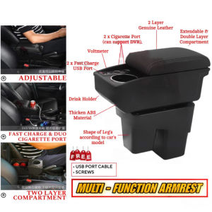 Perodua Myvi 2018-2026 Car Arm Rest USB Port Armrest Console Box