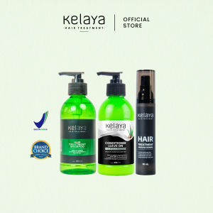Kelaya Shampoo Anti Ketombe dan Rontok 250ml + Conditioner Leave On 250ml Kondisioner Tanpa Bilas + Minyak Kemiri 50ml Penumbuh Rambut