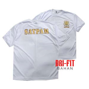 Kaos Satpam PutihTerbaru Bahan Drifit Jersey Lengan Pendek dewasa