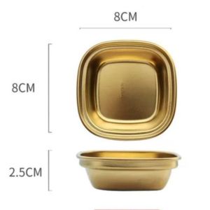 TEMPAT SAUS SAMBAL GOLD /  TEMPAT SAMBAL KOREA EMAS / KITCHEN PLATE SAUCE DISH GOLD KOREA AVELINE