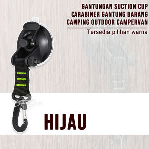 Gantungan Suction Cup Pengait Tali Flysheet Tenda Carabiner Gantung Barang Camping Outdoor Campervan