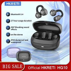 HKRETI HG10 Clip on Wireless Earphones Bluetooth 5.4 Sport Waterproof Noise Reduction Stereo Compatible with Android and iOS