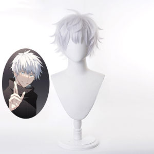 Anime Jujutsu Kaisen Gojo Satoru Cosplay Costume High School Uniform Eye Patch Wig Glasses Full Set Halloween Suit