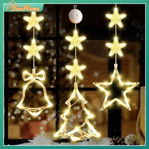 【Fast Delivery】Christmas Curtain Light Battery Operated 3 Pack LED Sucker Lamp with Suction Cup (K)【Arrive 1-3 Days】