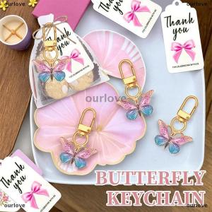 [COD] ourlove พวงกุญแจของขวัญปาร์ตี้รูปผีเสื้อ10ชุดพร้อมป้ายแท็กกระดาษคราฟท์ขอบคุณสำหรับเด็กผู้หญิงธีมวันเกิดปาร์ตี้งานเลี้ยงฉลองทารกถุงของขวัญสำหรับงานเลี้ยงวันเกิด