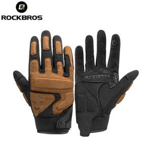 ROCKBROS Motorcycle Gloves Thickened SBR Pad Shockproof Cycling Full Finger Gloves Breathable Touch Screen Motorcycle Gloves for Men Women