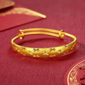Vietnamese gold-plated dragon and phoenix sliding bracelet for women Traditional Craft Frosted Starry Adjustable Bracelet Manufacturer Wholesale