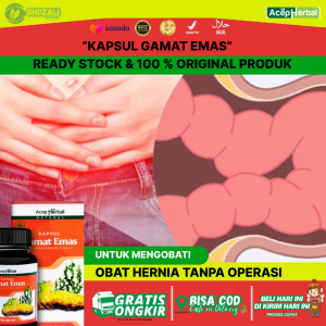 OBAT HERNIA / TURUNBRO/OBAT PENGAPURAN SENDI / OBAT SUSAH BERJALAN// GAMAT EMAS ASLI 100% ORIGINAL PRODUK TERDAFTAR  BPOM