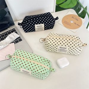 538TD Bowknot Embroidery Lace Pencil Case Love Kawaii Bow Pen Bag Creative Heart Embroidered Stationery Bag Stationery Box