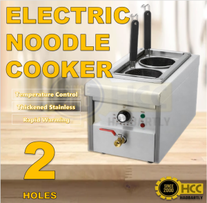Electric Noodle Pasta Cooker 2 Holes Capacity with Temperature Knob Control Heavy Duty Material