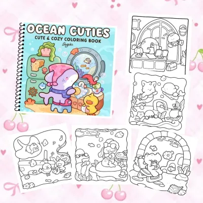 Cute Coloring Book for Teens and Adult Relaxing Buku Mewarnai Gambar Anak Edukasi 25 lembar Stress Relief