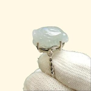 New Arrival Crafted as Pixiu on Natural Type A Jadeite Jade as S925 Ring certificate weighs 3.55 grams measurement 15.9 * 11.6 * 6.7 mm (s925ring25)