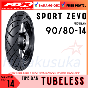FDR Ban Motor Sport Zevo 90/80-14 Tubeless TL Ban Motor Metic Free Pentil
