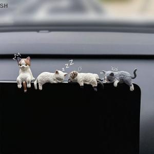 🚗🛵SH Cute Car Center Console Decoration Ornaments Kitten Action Figure Auto Dashboard Rearview Mirror Decoration Car Accessories