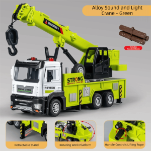 GOUPDO Kích thước lớn Xe cứu hộ cần cẩu Hợp Âm thanh và ánh sáng Xe tải xây dựng Đồ chơi ô tô Đồ chơi điện Mô hình xe kỹ thuật Đồ chơi trẻ em